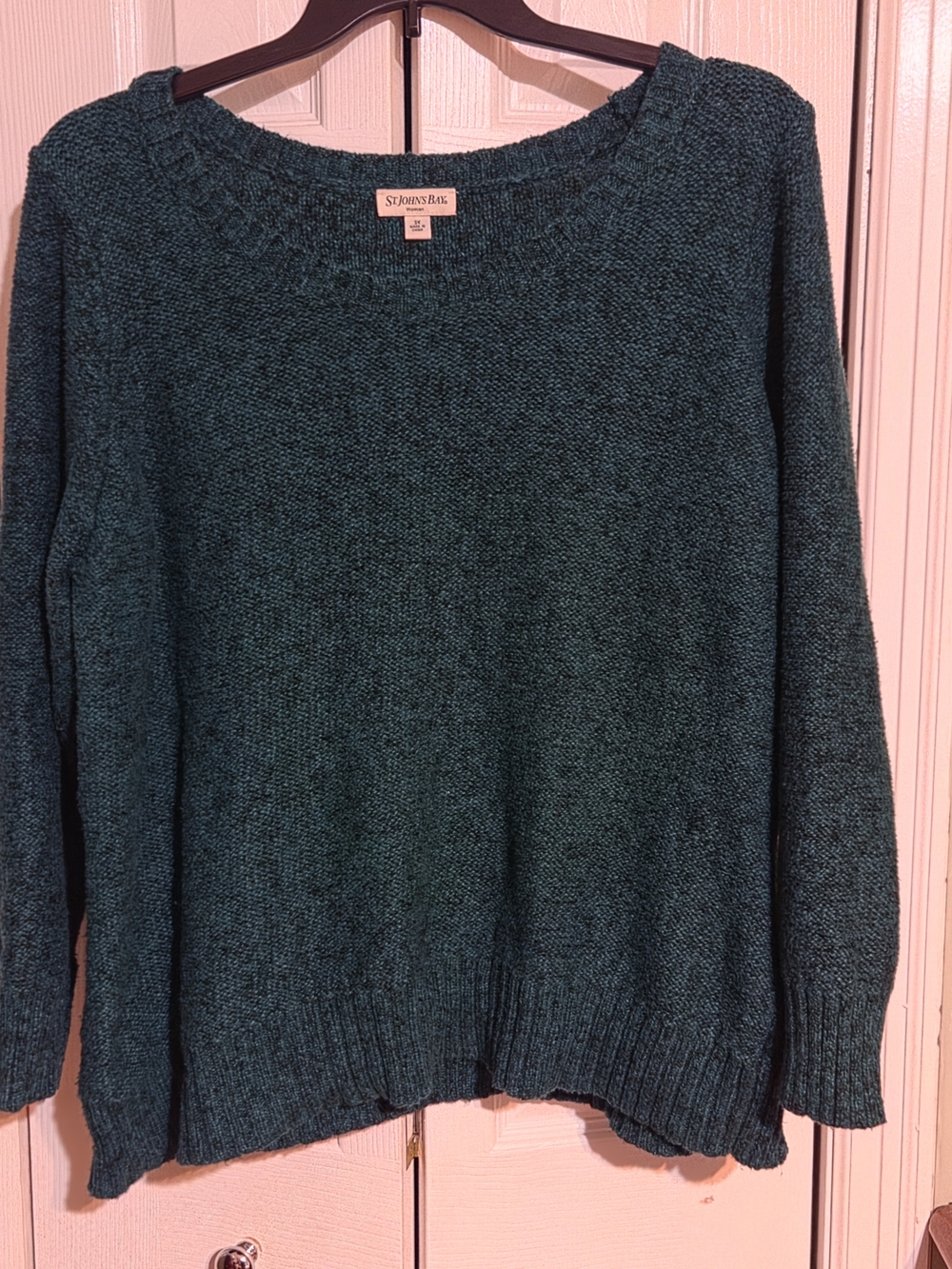 St. John's Bay Women’s Teal Marled Knit Sweater, 3x
